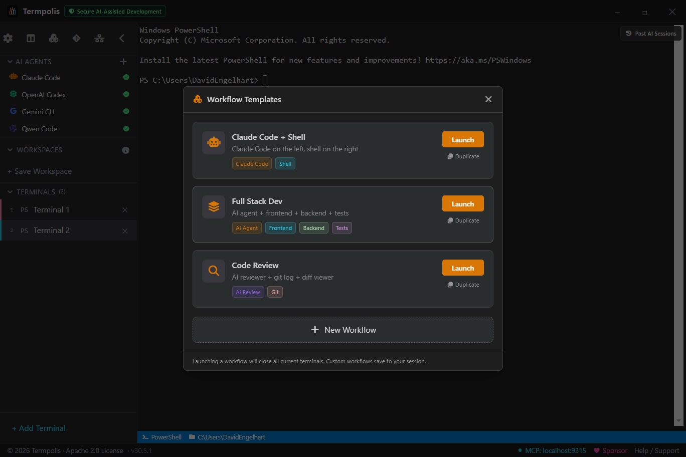 Git panel.